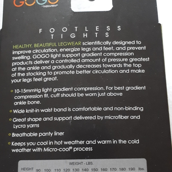 Footless light compression tights - Picture 2 of 4